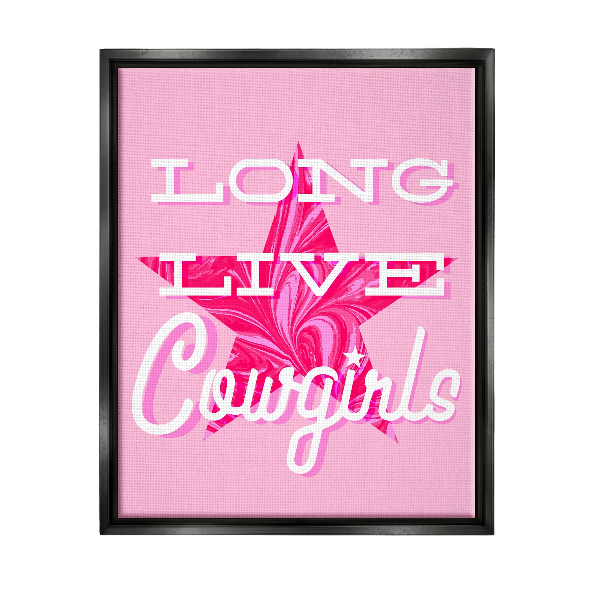 Stupell Industries Long Live Cowgirls Phrase Abstract Painting Black Floater Framed Art Print Wall Art, 17 x 21