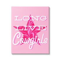 Stupell Industries Long Live Cowgirls Phrase Abstract Painting Gallery Wrapped Canvas Print Wall Art, 16 x 20