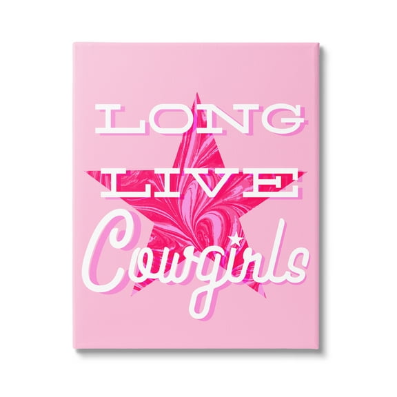 Stupell Industries Long Live Cowgirls Phrase Abstract Painting Gallery Wrapped Canvas Print Wall Art, 16 x 20