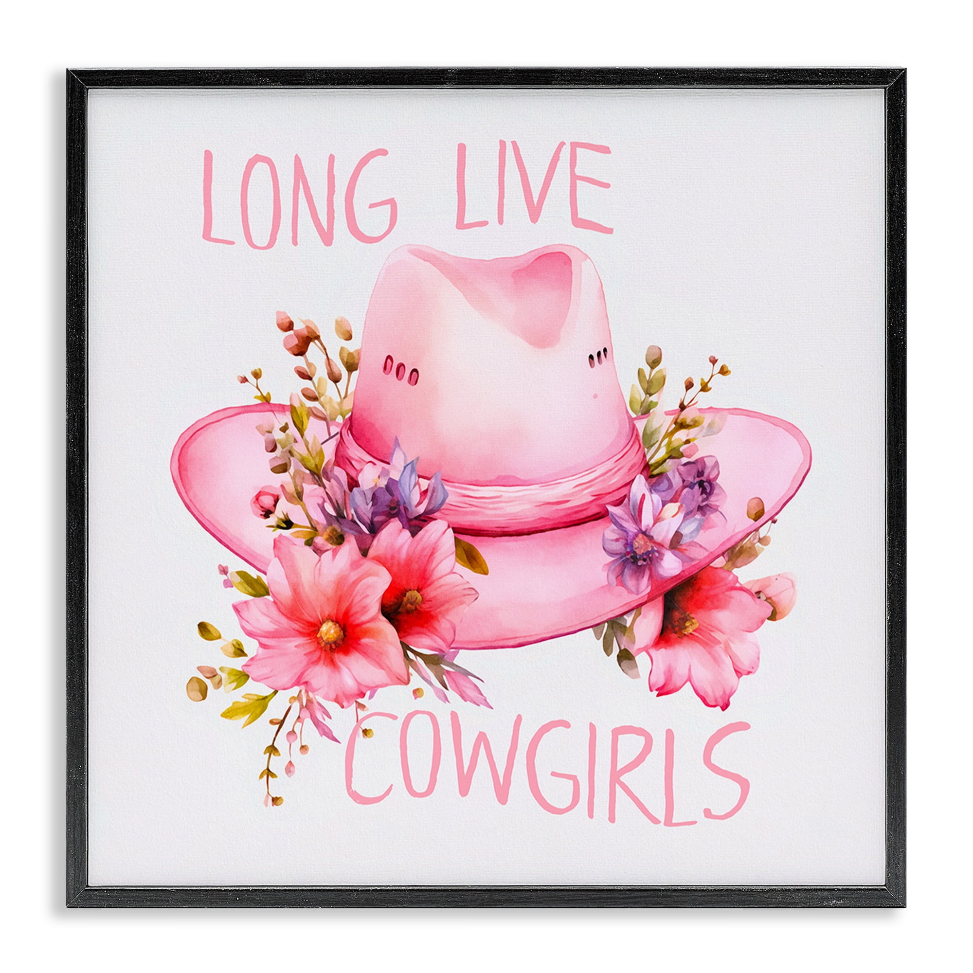 Stupell Industries Long Live Cowgirls Plants & Flowers Painting Black Framed Art Print Wall Art, 17 x 17