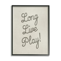 Stupell Industries Long Live Play Phrase Inspirational Painting Black Framed Art Print Wall Art, 11 x 14