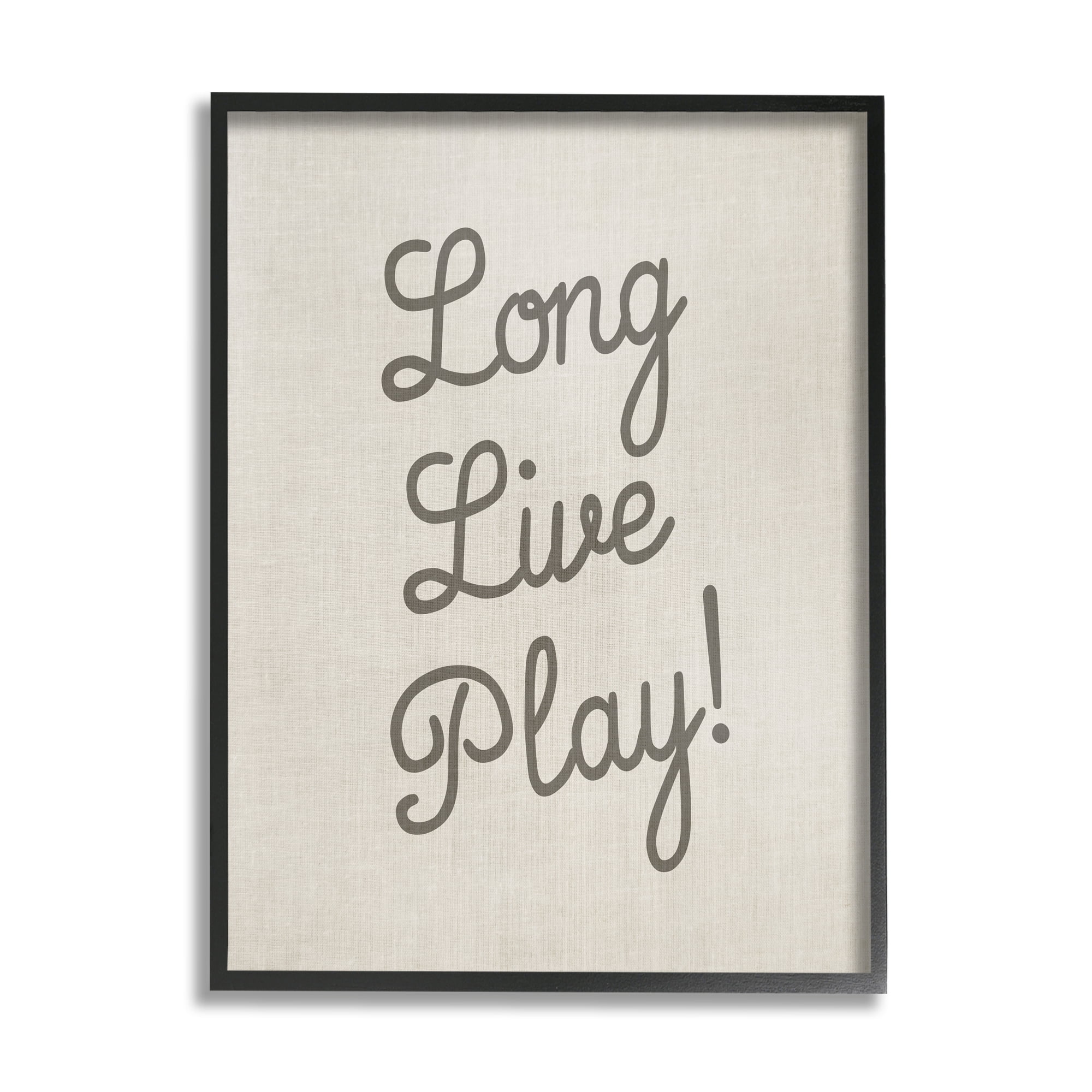 Stupell Industries Long Live Play Phrase Inspirational Painting Black Framed Art Print Wall Art, 16 x 20
