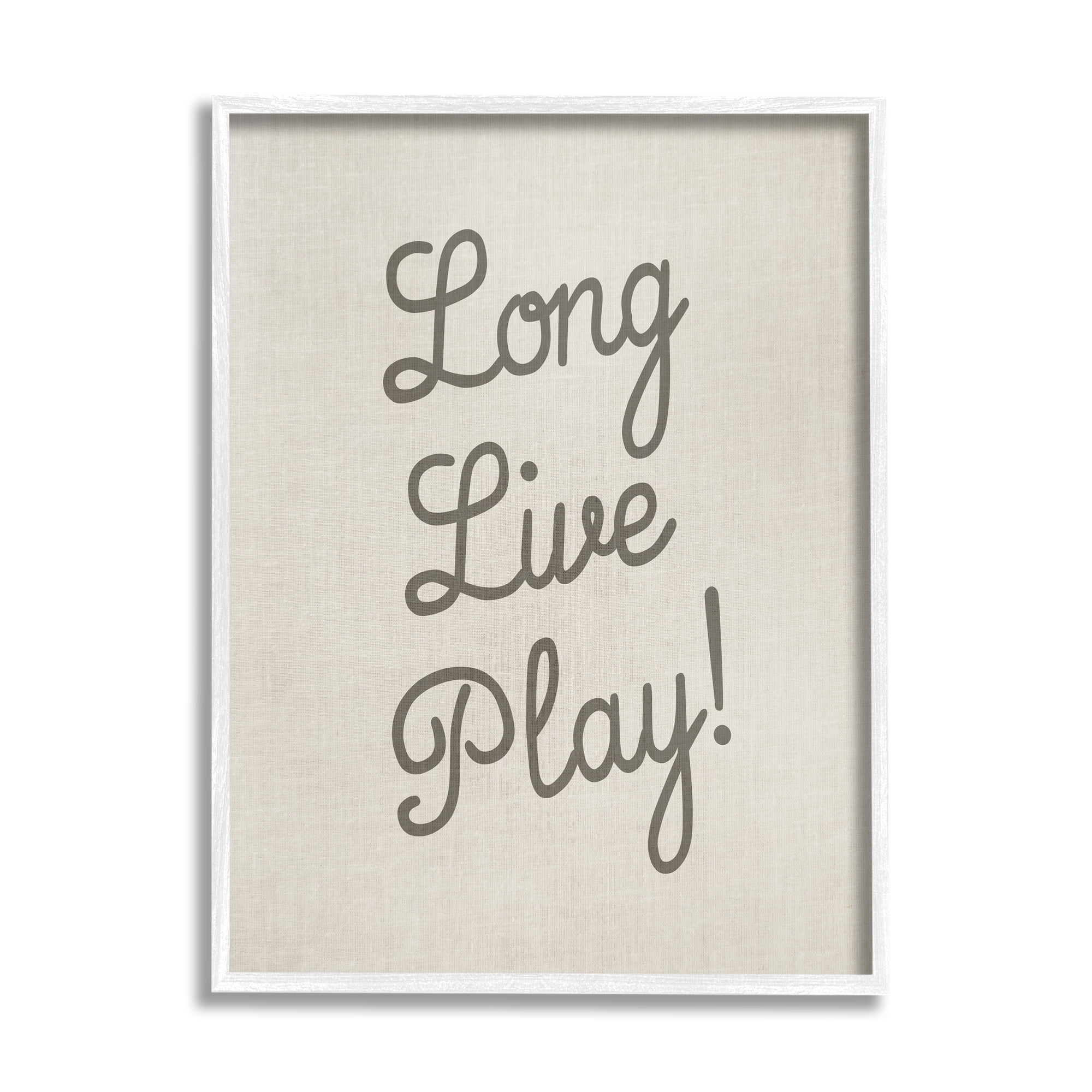 Stupell Industries Long Live Play Phrase Inspirational Painting White Framed Art Print Wall Art, 16 x 20