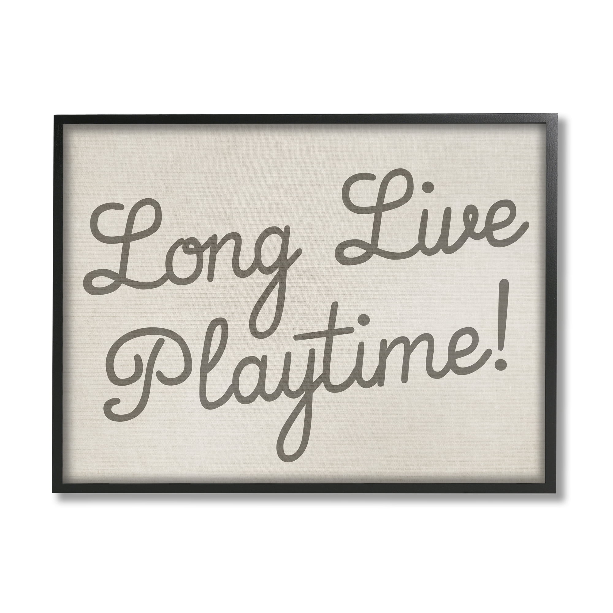 Stupell Industries Long Live Playtime Inspirational Painting Black Framed Art Print Wall Art, 30 x 24