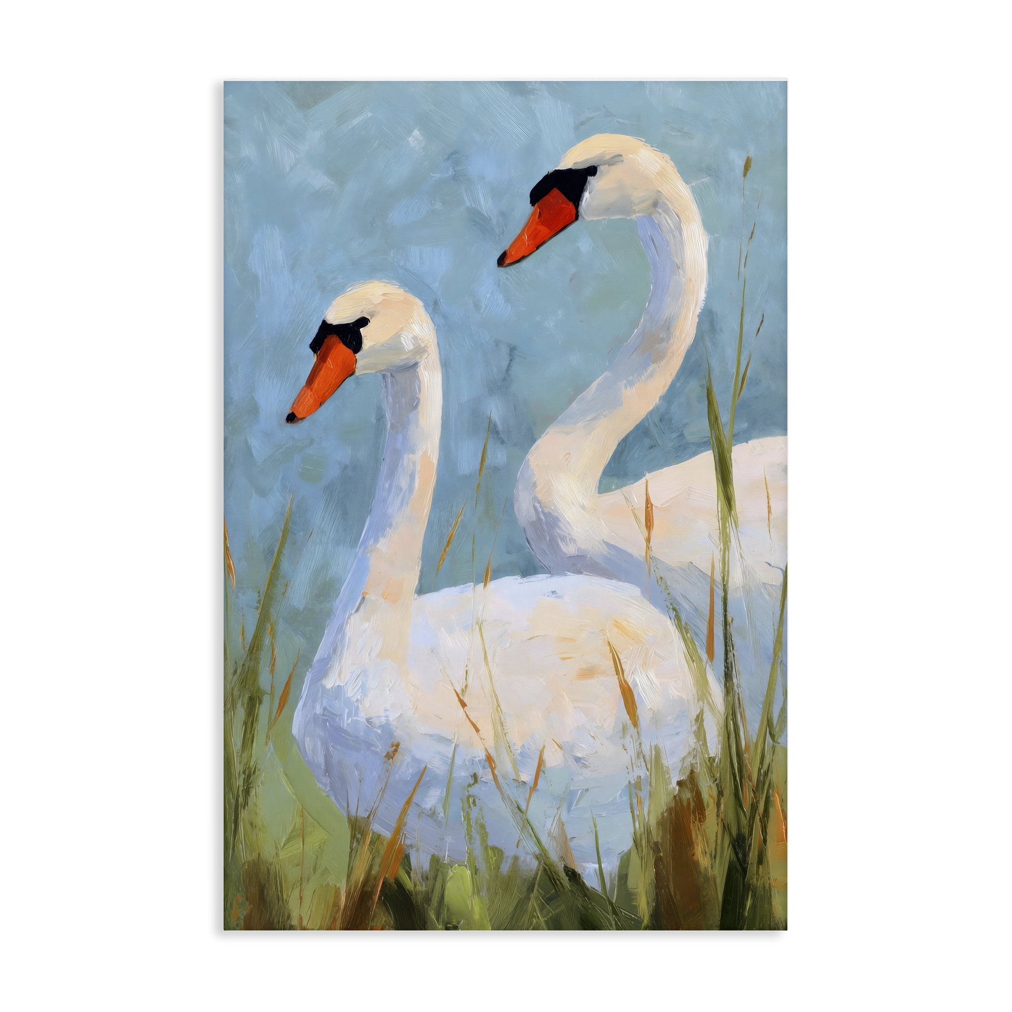 Stupell Industries Long Necks Swan Pear Canvas Wall Art, design by Petal Prints Design