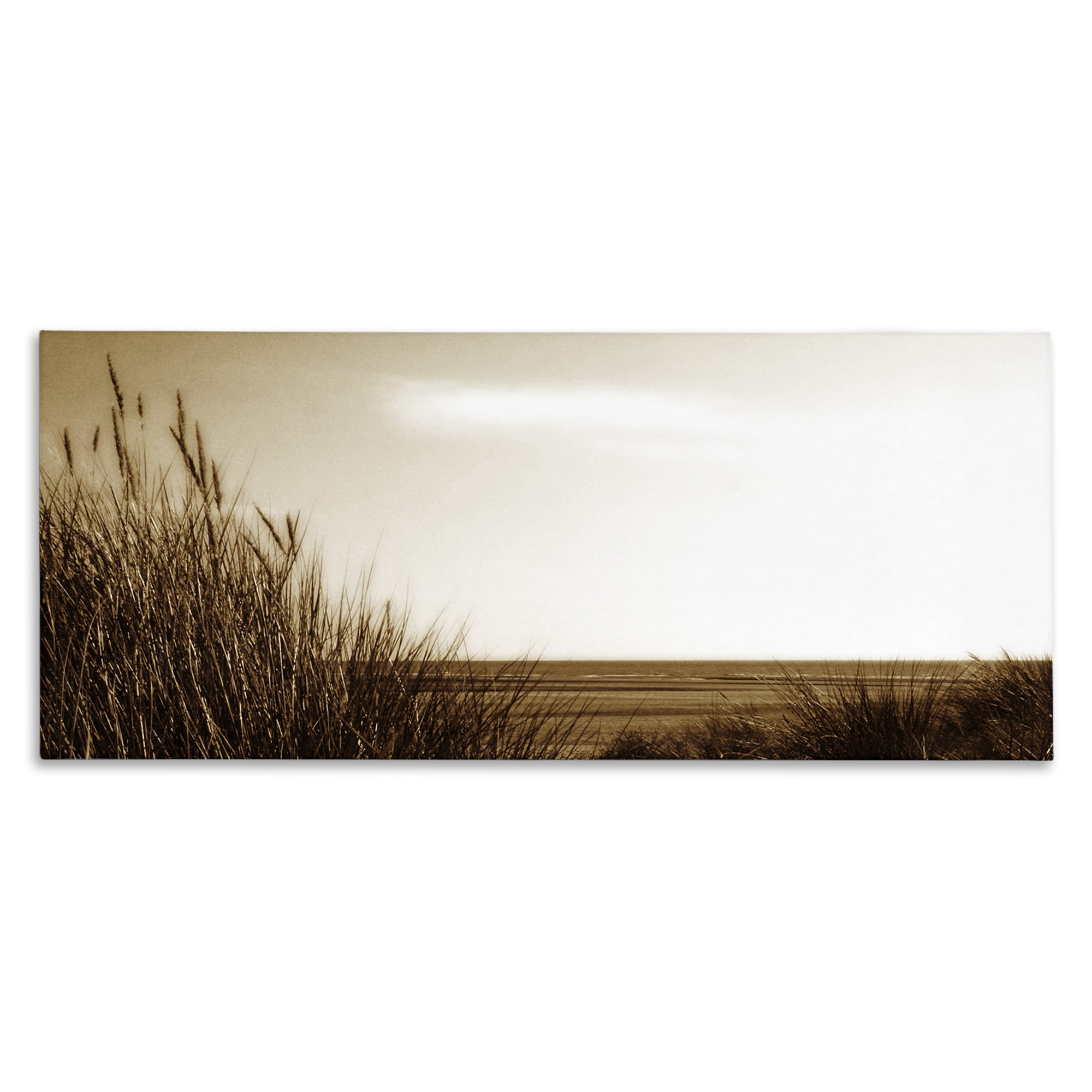 Stupell Industries Long View Horizon Coastal Photography Gallery Wrapped Canvas Art Print Wall Art, 48 x 20