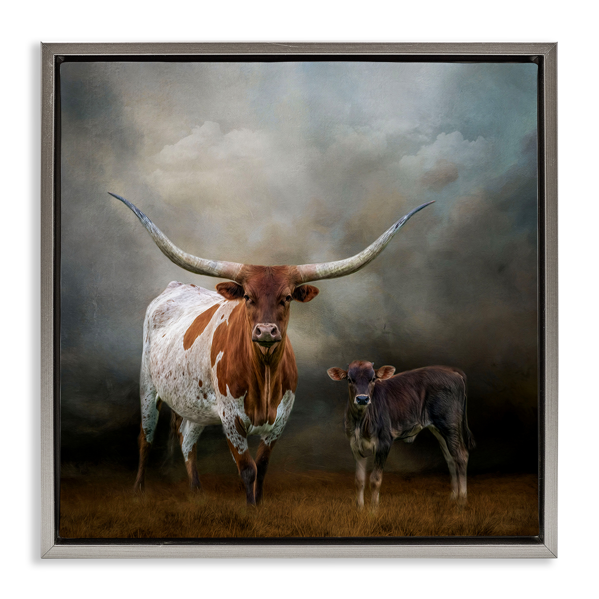 Stupell Industries Longhorn & Calf Babysitter Animals & Insects