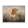 thumbnail image 1 of Stupell Industries Longhorn Cattle Grazing Animals & Insects Painting White Framed Art Print Wall Art, 1 of 5