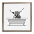 thumbnail image 1 of Stupell Industries Cottage Longhorn Highland Cow Bath Tub Brown Floating Frame Canvas Art, 18 x 18, by Annalisa Latella, 1 of 7