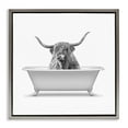 thumbnail image 1 of Stupell Industries Longhorn Highland Cow Bath Tub Animals & Insects Painting Gray Floater Framed Canvas Art Print Wall Art, 25 x 25, 1 of 9