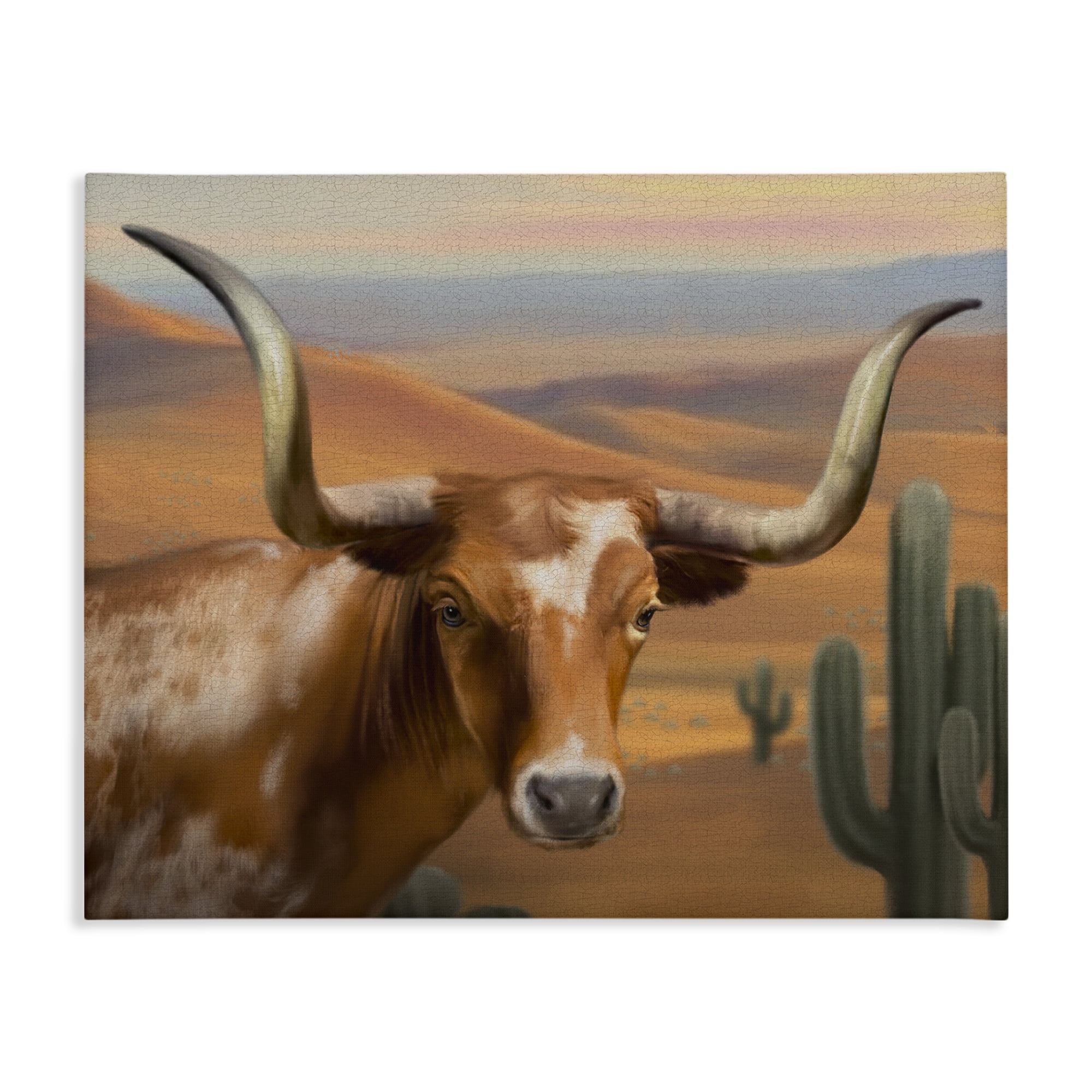 Stupell Industries Longhorn Western Landscape Canvas Wall Art, design by Matthew Piotrowicz