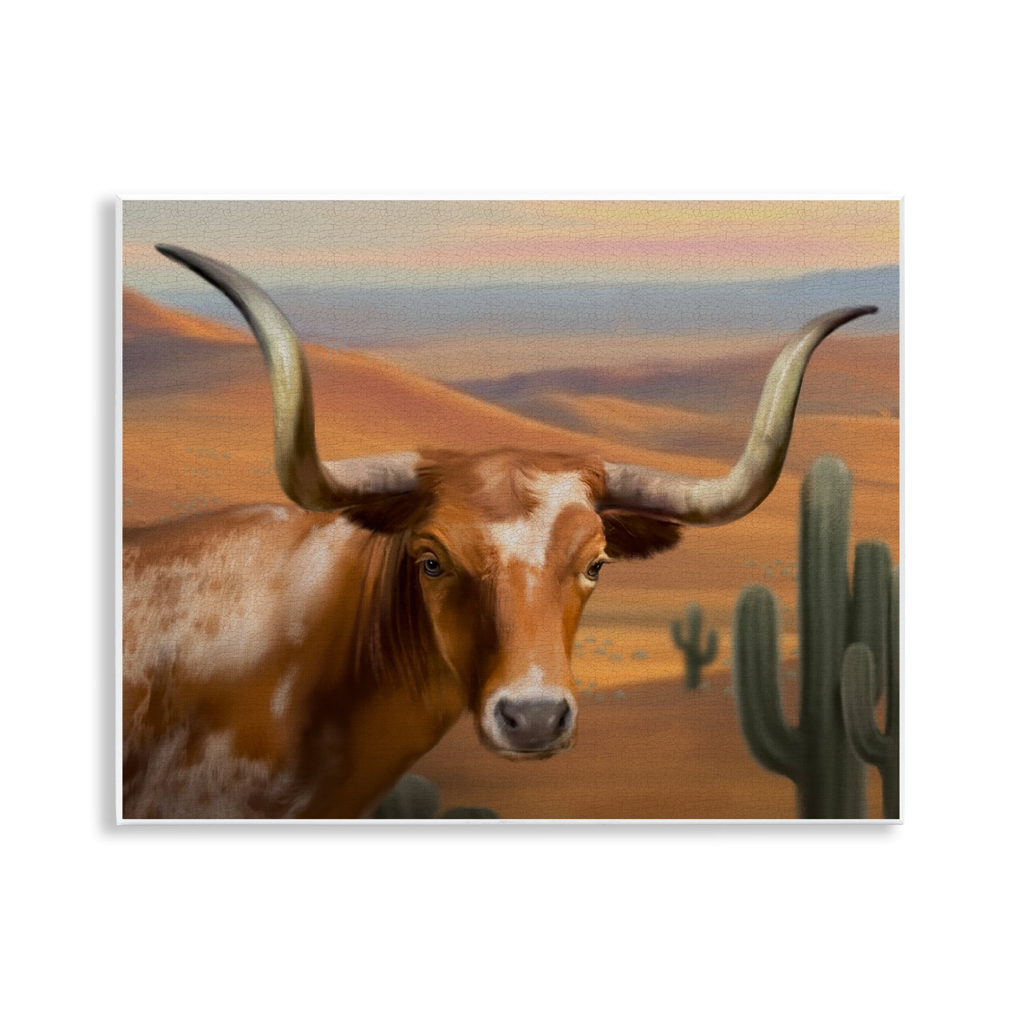 Stupell Industries Longhorn Western Landscape Wall Plaque Art, design by Matthew Piotrowicz