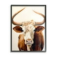 thumbnail image 1 of Stupell Industries Longhorn with Curved Horns Animals & Insects Painting Black Framed Art Print Wall Art, 11 x 14, 1 of 9