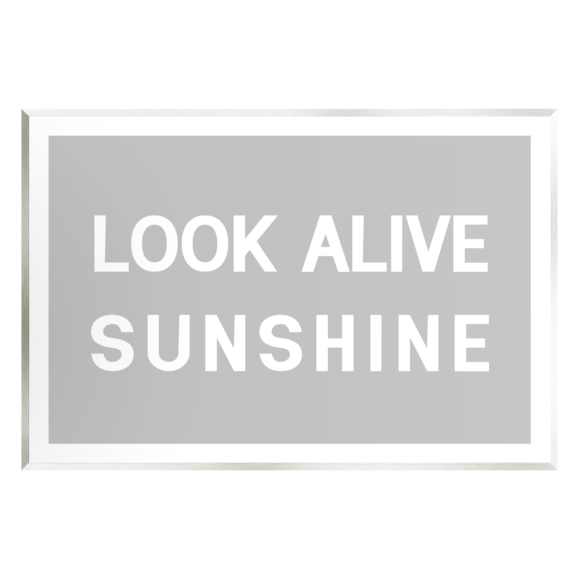 Stupell Industries Look Alive Sunshine Simple Grey Inspirational Painting Unframed Art Print Wall Art