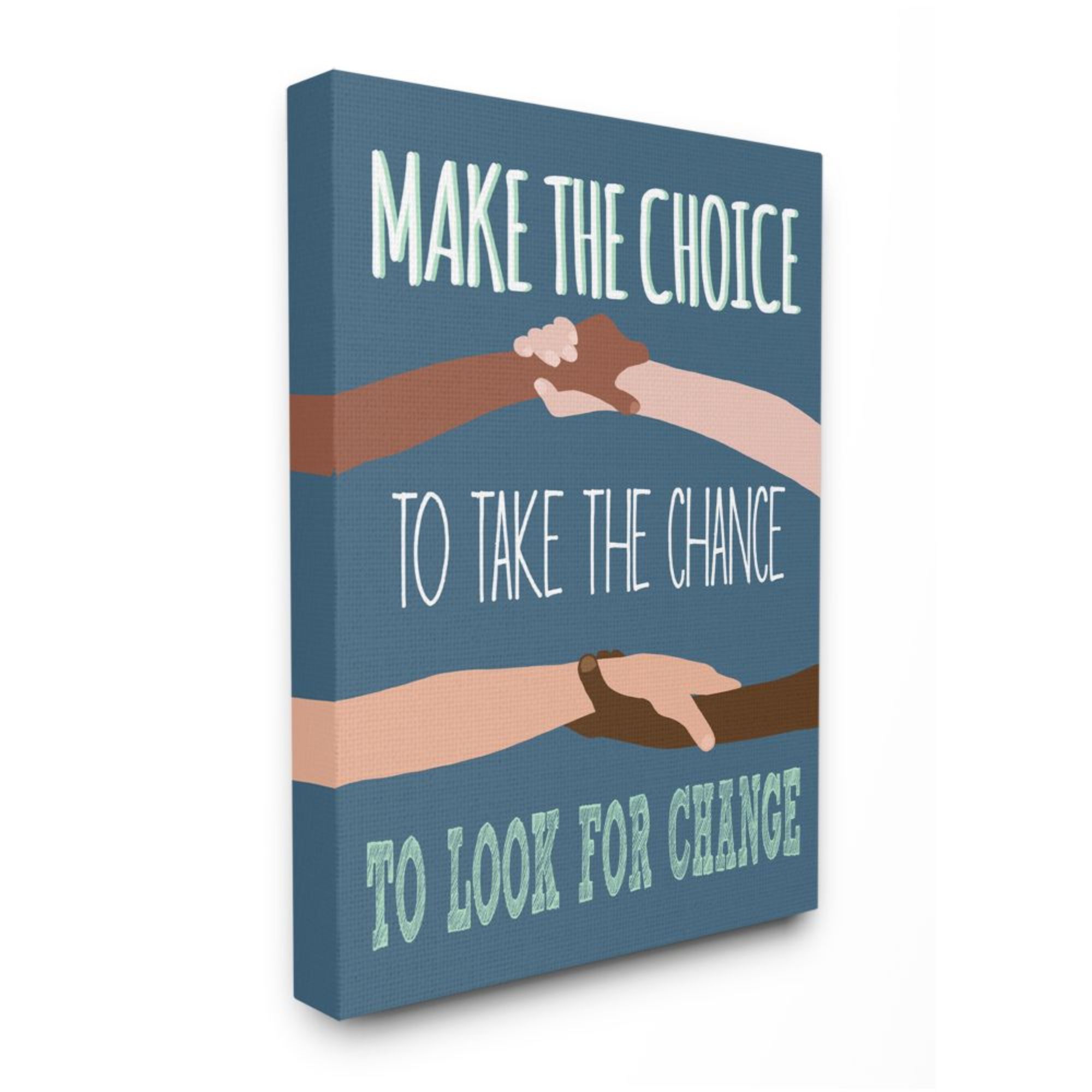 Stupell Industries Look For Change Phrase Diverse Hand Holding Design by Jen Bucheli, 30" x 40"