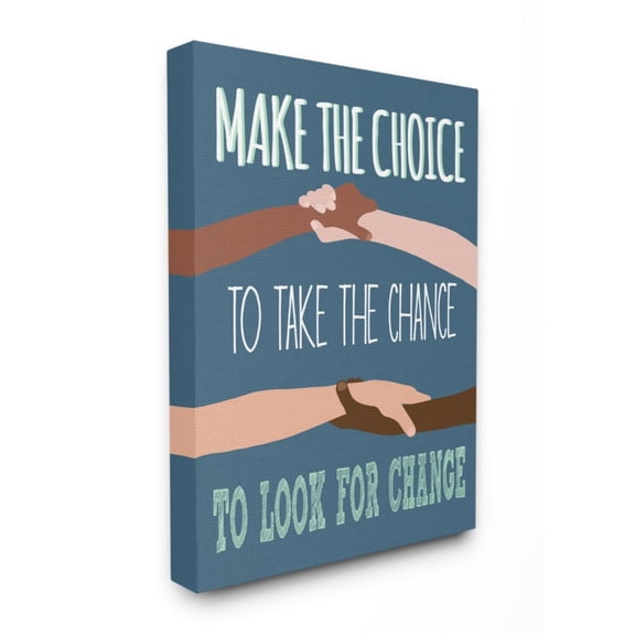 Stupell Industries Look For Change Phrase Diverse Hand Holding Design by Jen Bucheli, 30" x 40"