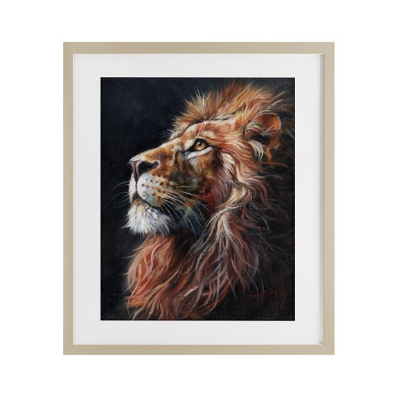 Stupell Industries Contemporary Look Of The Lion Birch Framed Print Under Glass, 13 x 16, by David Stribbling