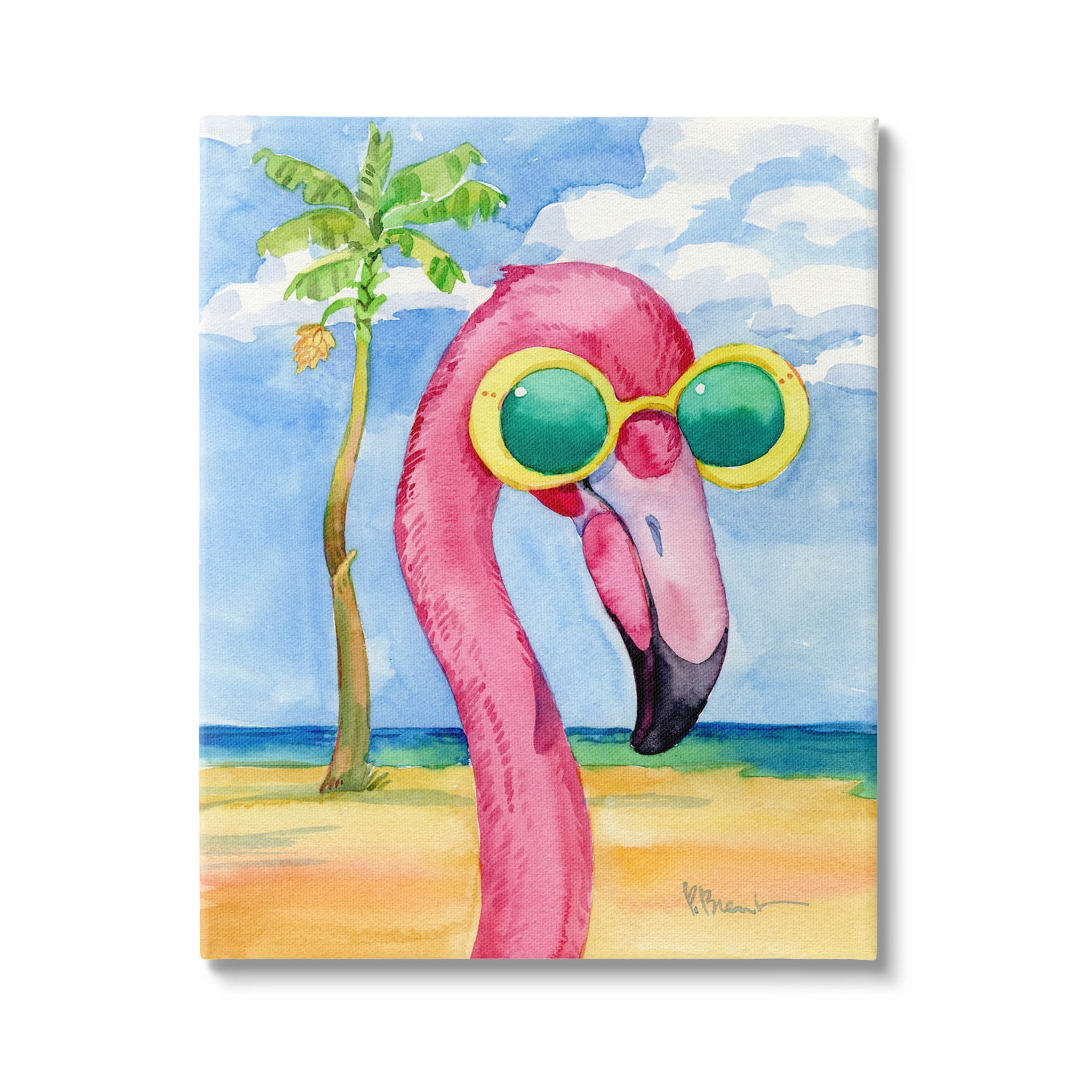 Stupell Industries No Working During Drinking Hours Flamingo Wooden Wall  Plaque