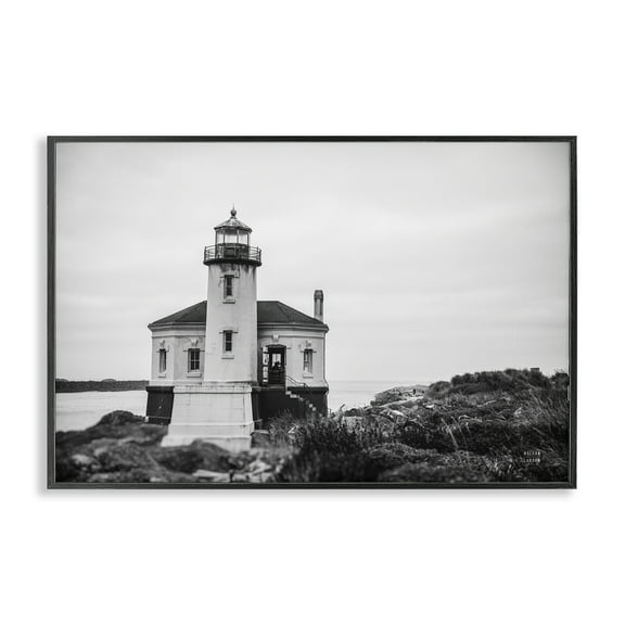 Stupell Industries Looking Out Lighthouse Buildings & Architecture Photography Black Framed Art Print Wall Art, 18 x 12