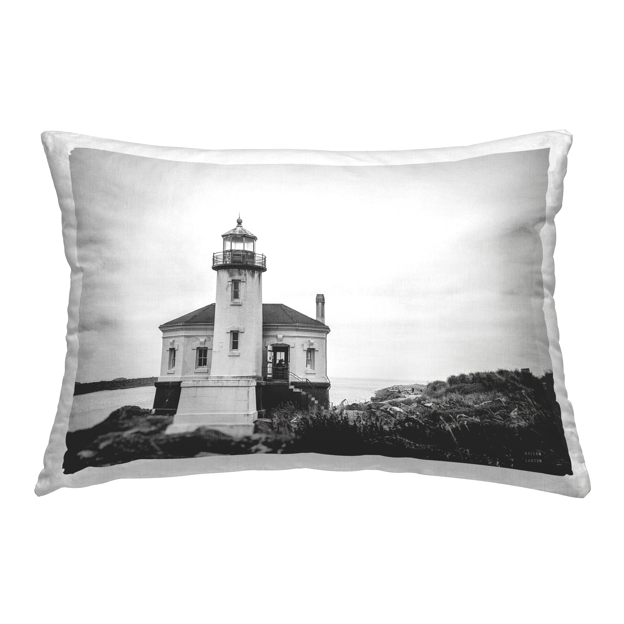 Stupell Industries Looking Out Lighthouse Decorative Printed Throw Pillow Design by Nathan Larson.