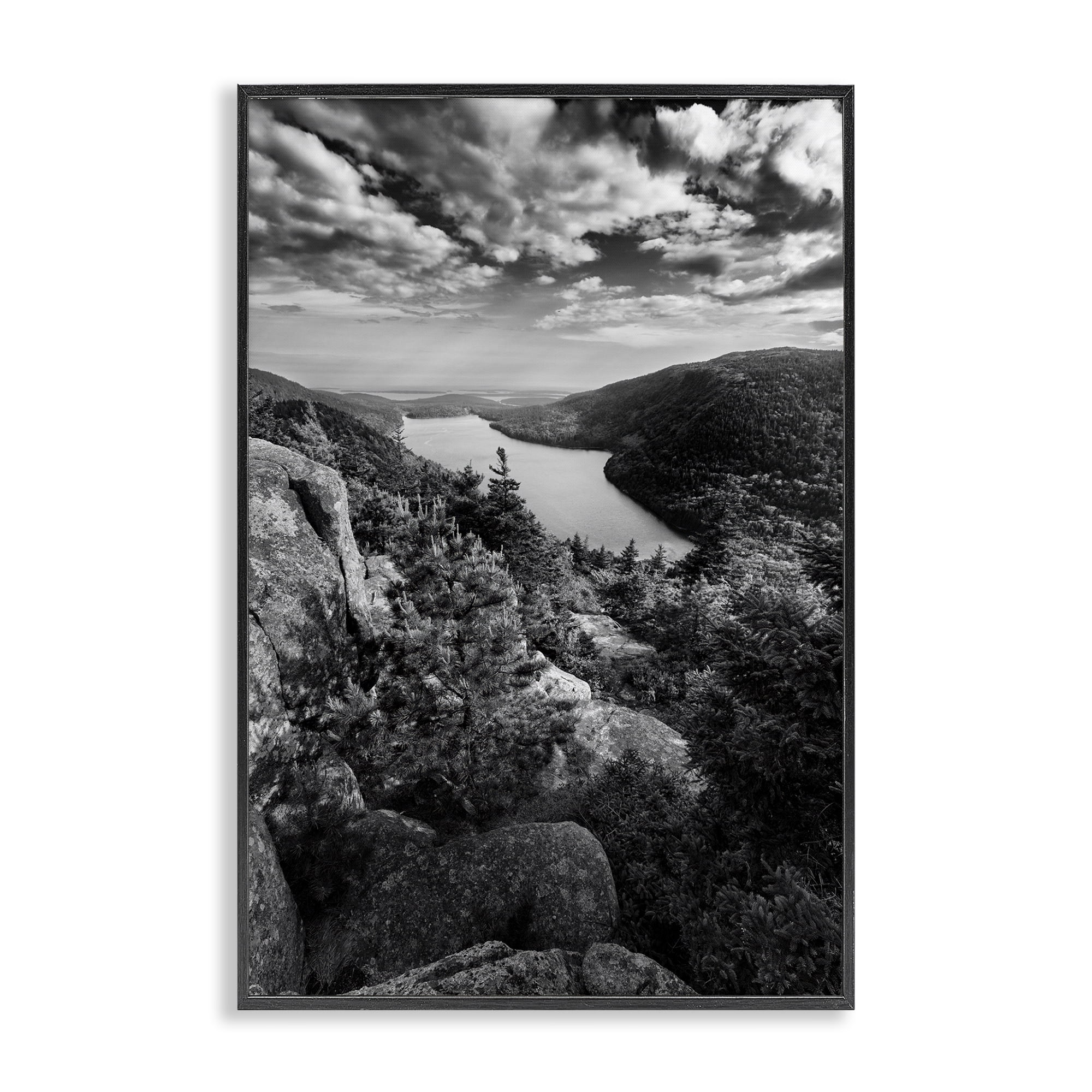Stupell Industries Looking Over Cliffs Landscape Landscape & Nature Photography Black Framed Art Print Wall Art, 12 x 18