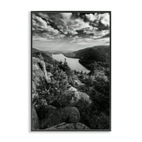 Stupell Industries Looking Over Cliffs Landscape Landscape & Nature Photography Black Framed Art Print Wall Art, 12 x 18