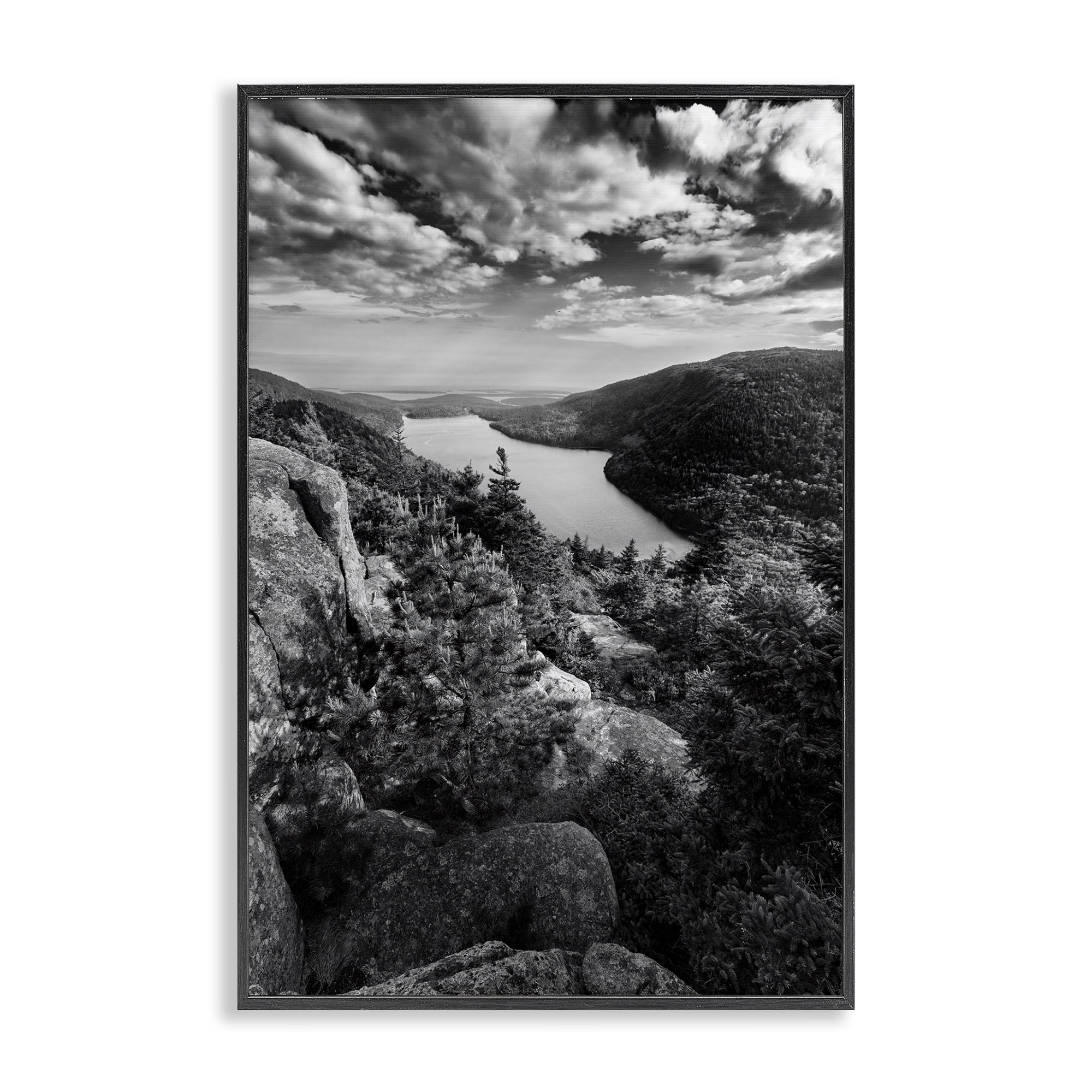 Stupell Industries Looking Over Cliffs Landscape Landscape & Nature Photography Black Framed Art Print Wall Art, 16 x 24