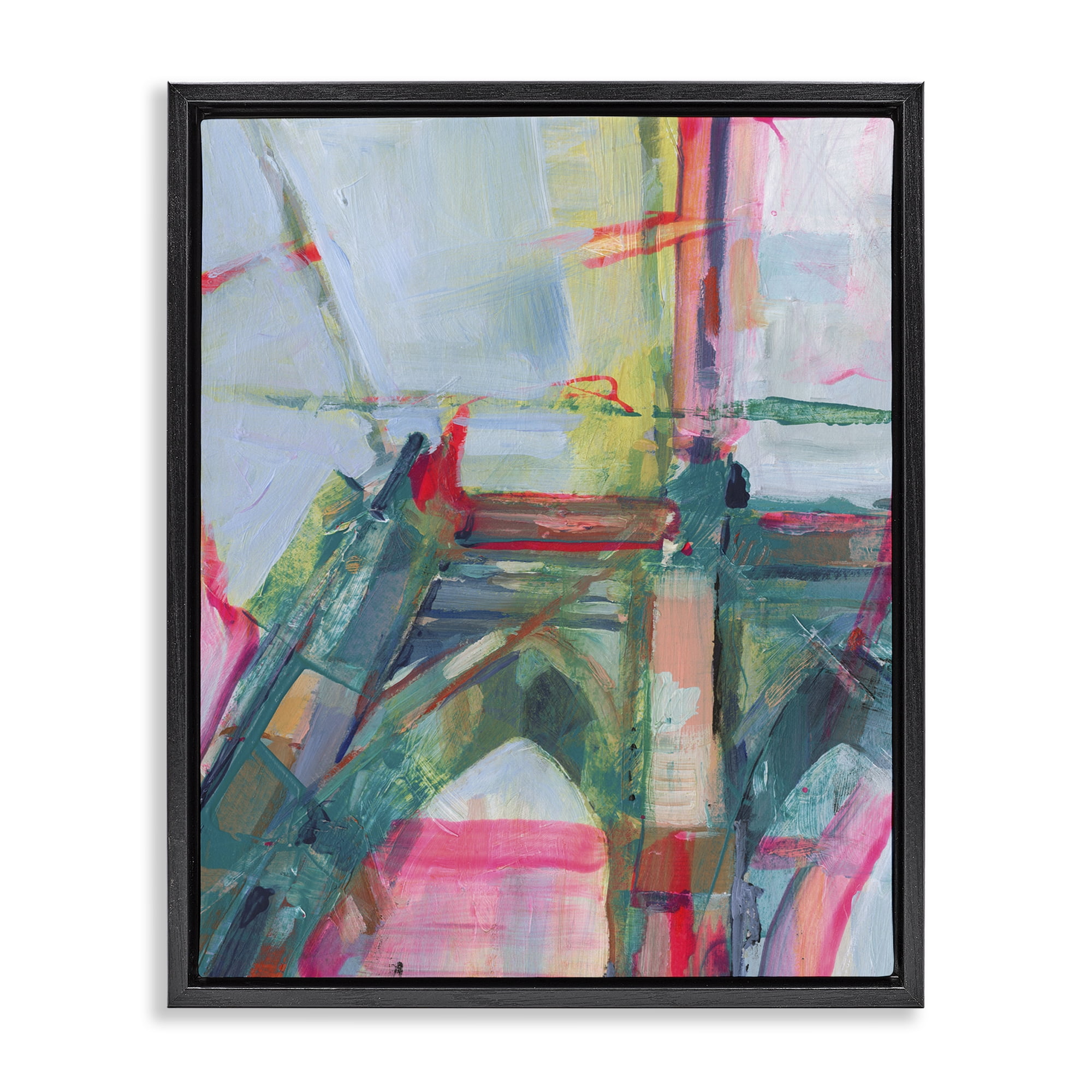 Stupell Industries Looming Bridge Arches Buildings & Architecture Painting Black Floater Framed Canvas Art Print Wall Art, 17 x 21