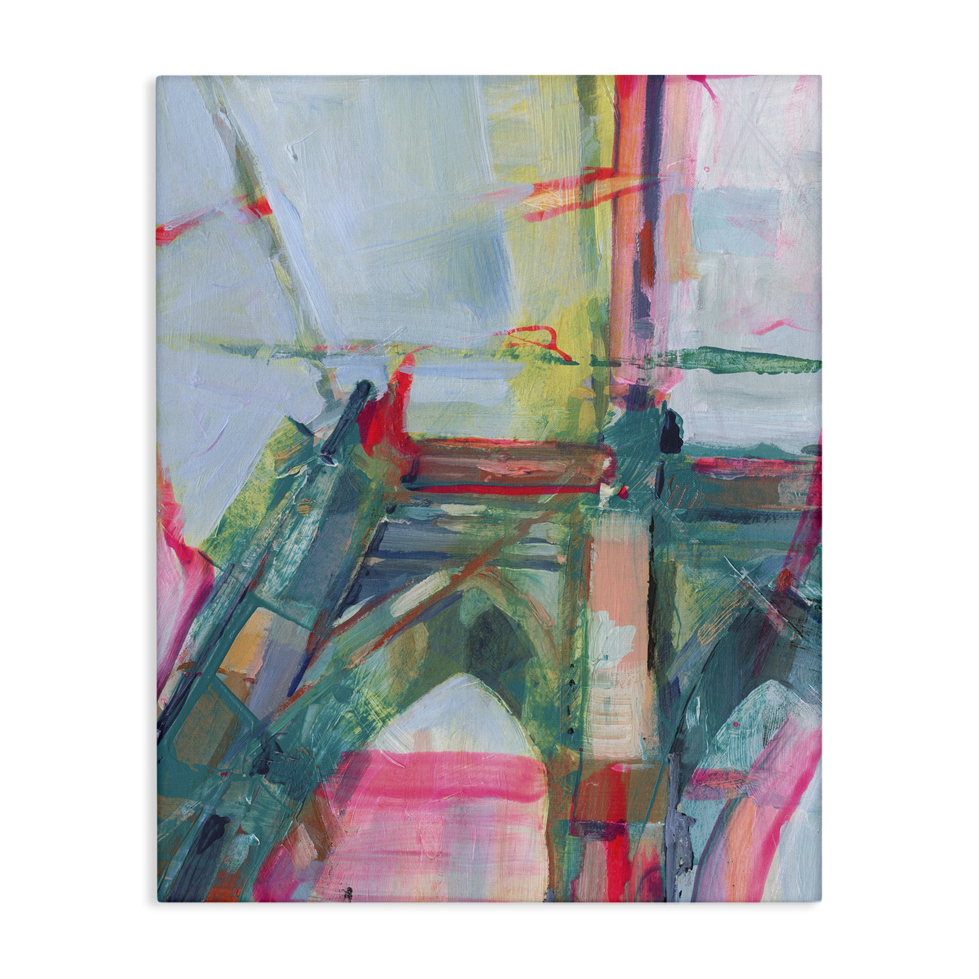 Stupell Industries Looming Bridge Arches Buildings & Architecture Painting Wrapped Canvas Art Print Wall Art, 24 x 30