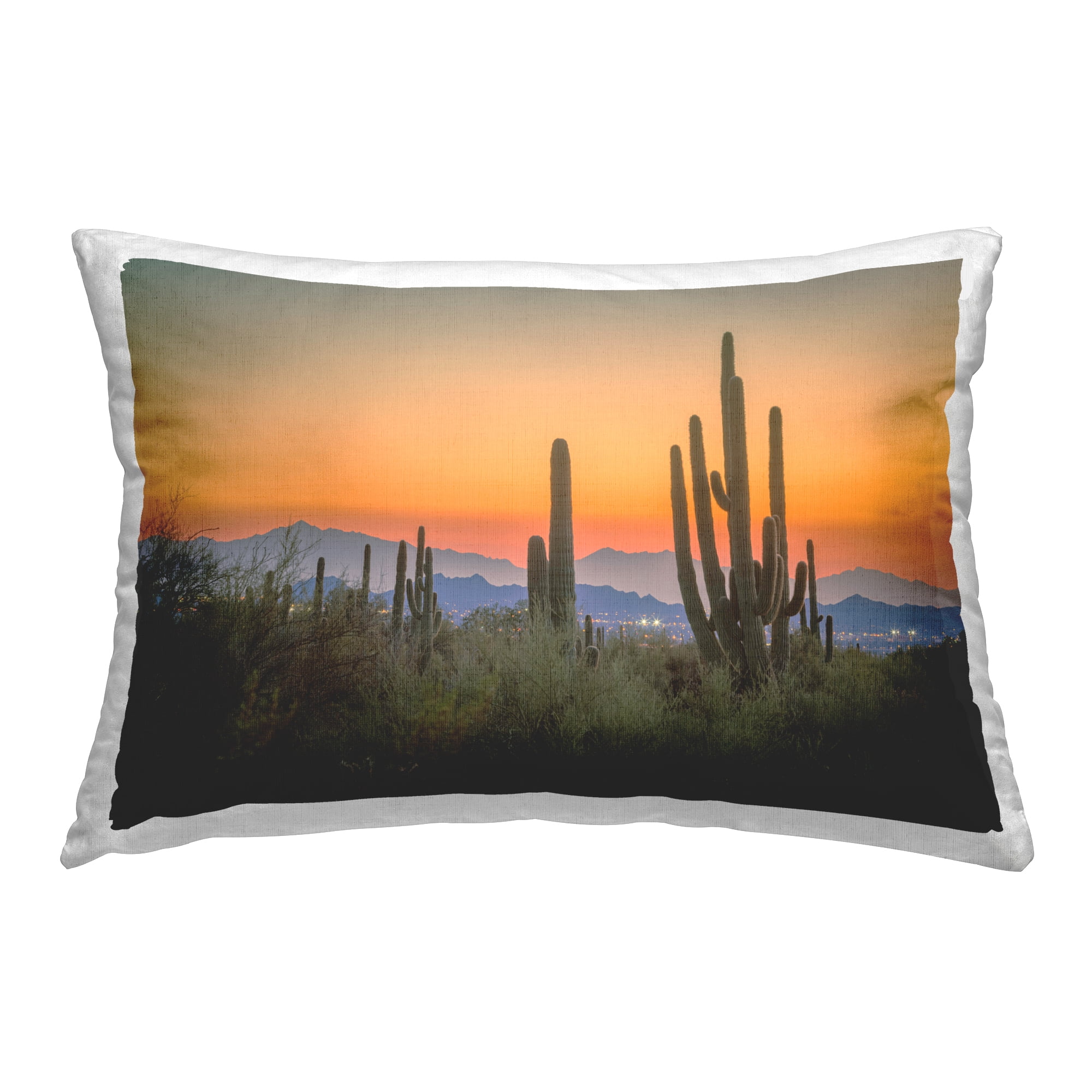 Stupell Industries Looming Cacti Sunset Decorative Printed Throw Pillow Design by Marty Hulsebos.