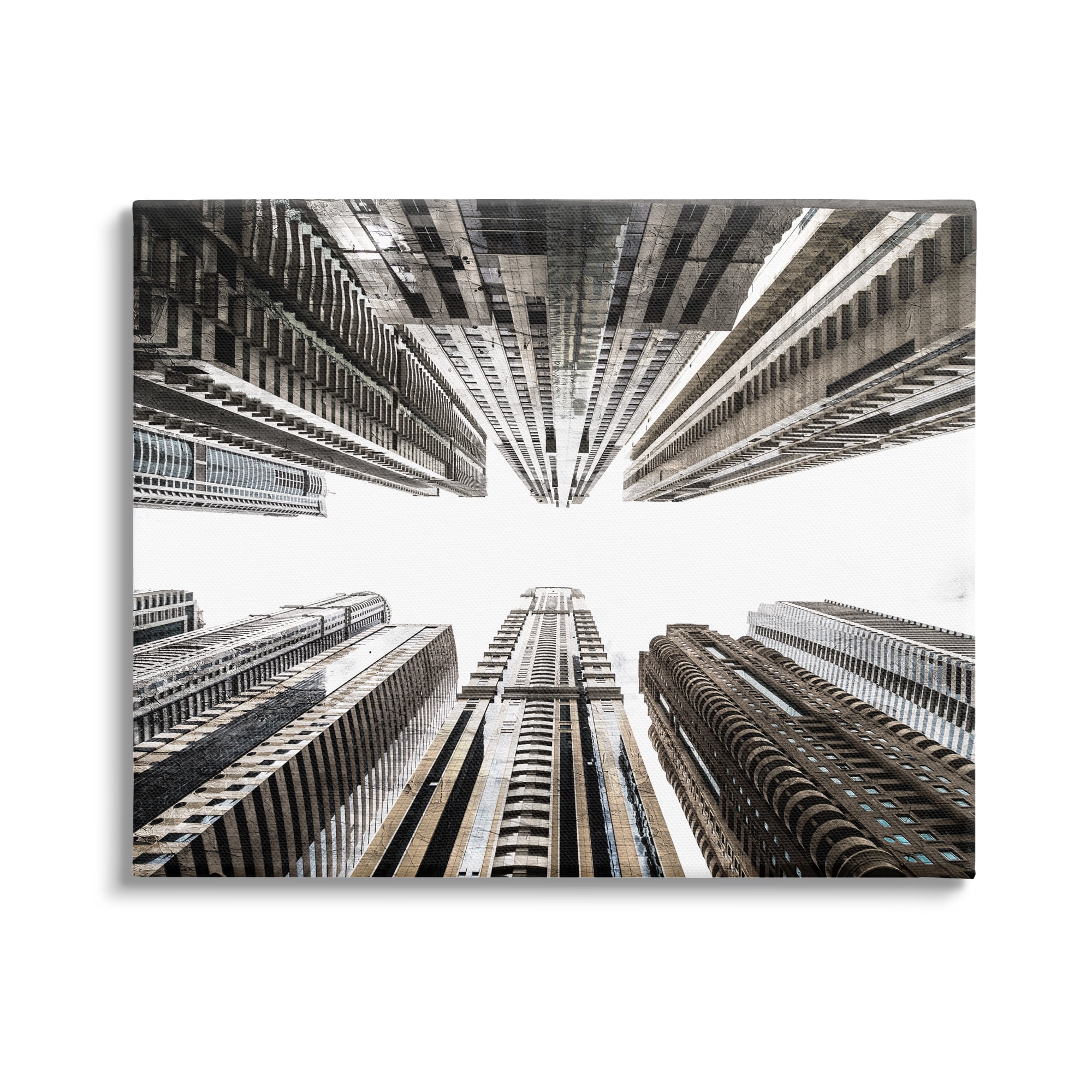 Stupell Industries Looming City Buildings Looking Up Urban Architecture Photograph Gallery Wrapped Canvas Print Wall Art, Design by Kim Allen