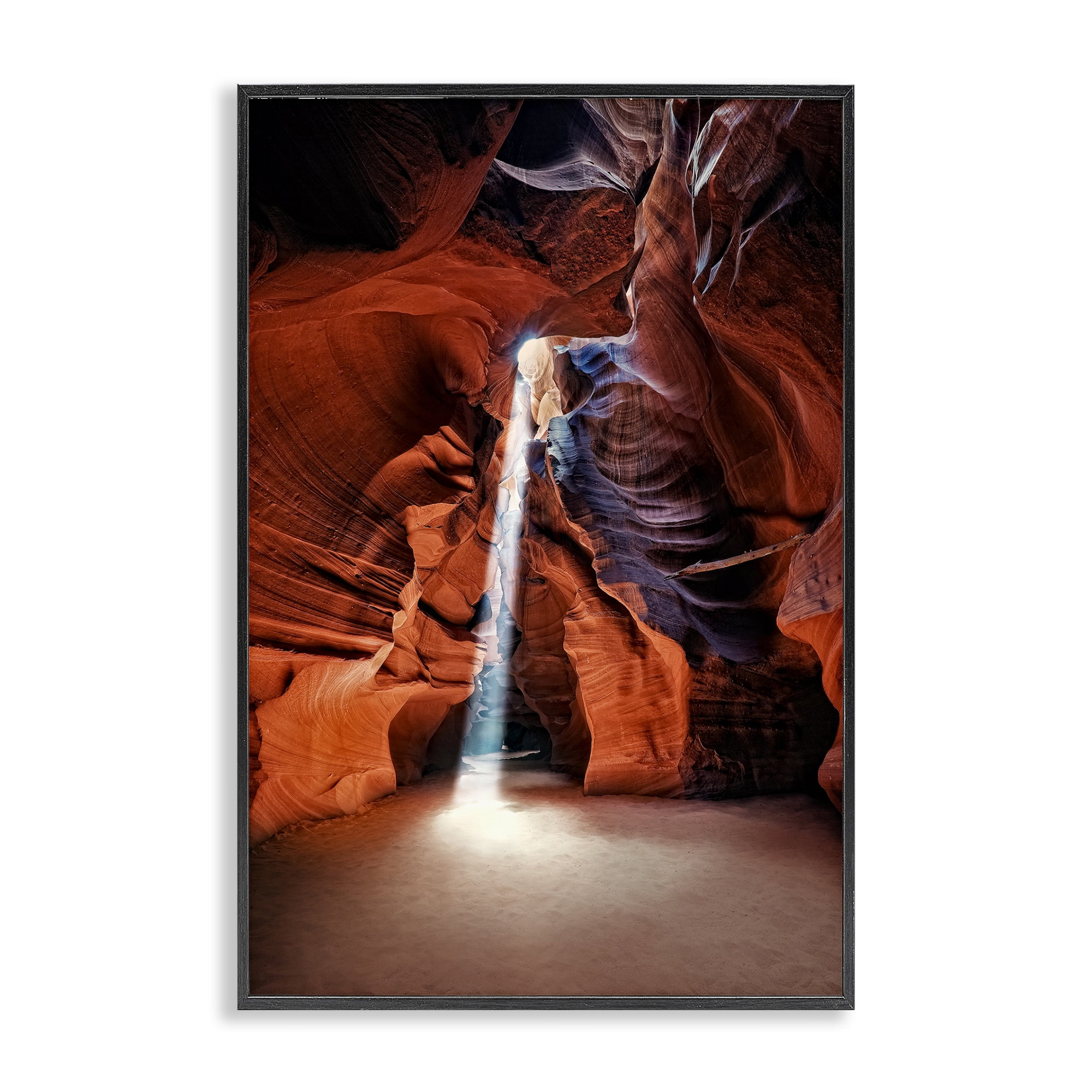 Stupell Industries Looming Cliff Cave Landscape & Nature Photography Black Framed Art Print Wall Art, 16 x 24