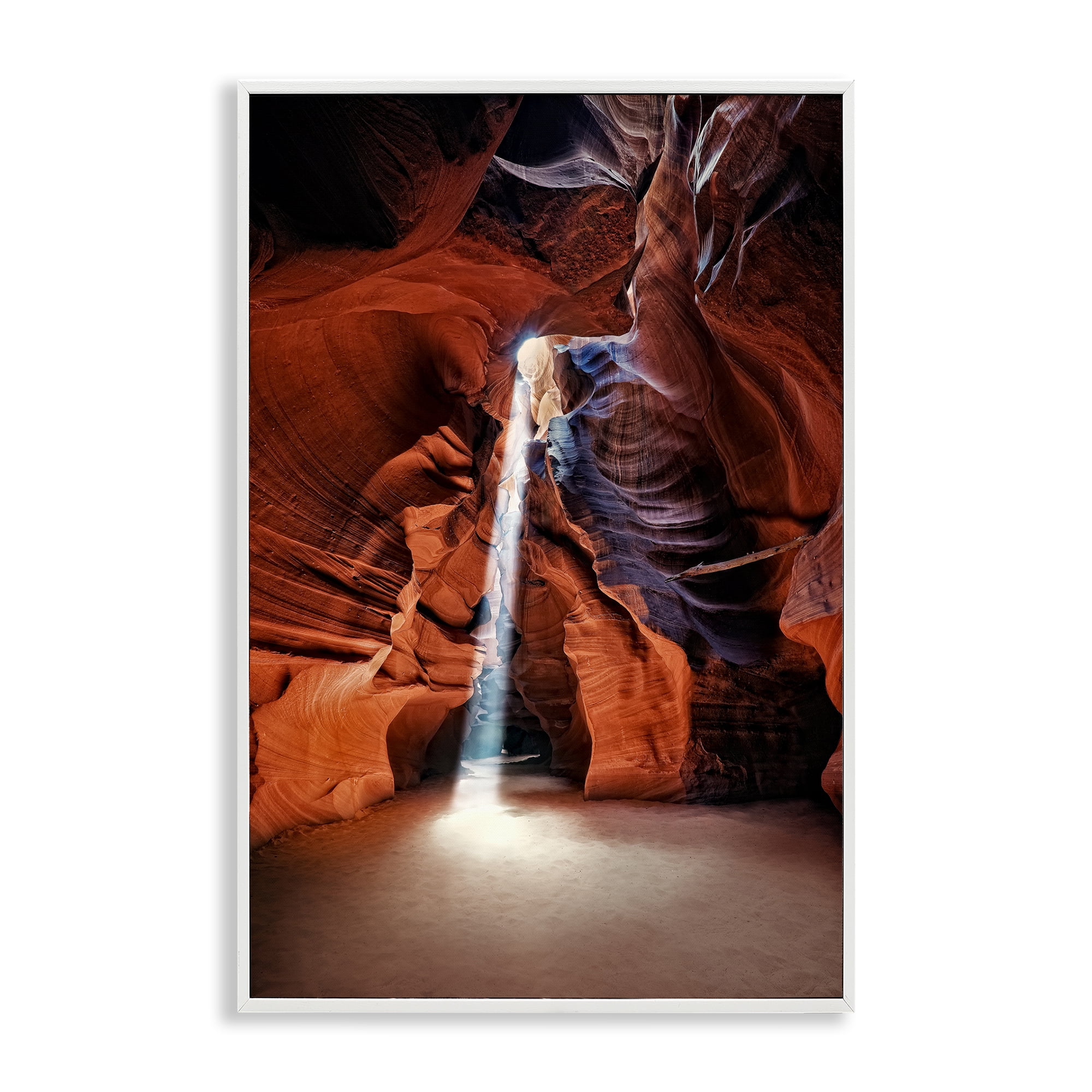 Stupell Industries Looming Cliff Cave Landscape & Nature Photography White Framed Art Print Wall Art, 16 x 24