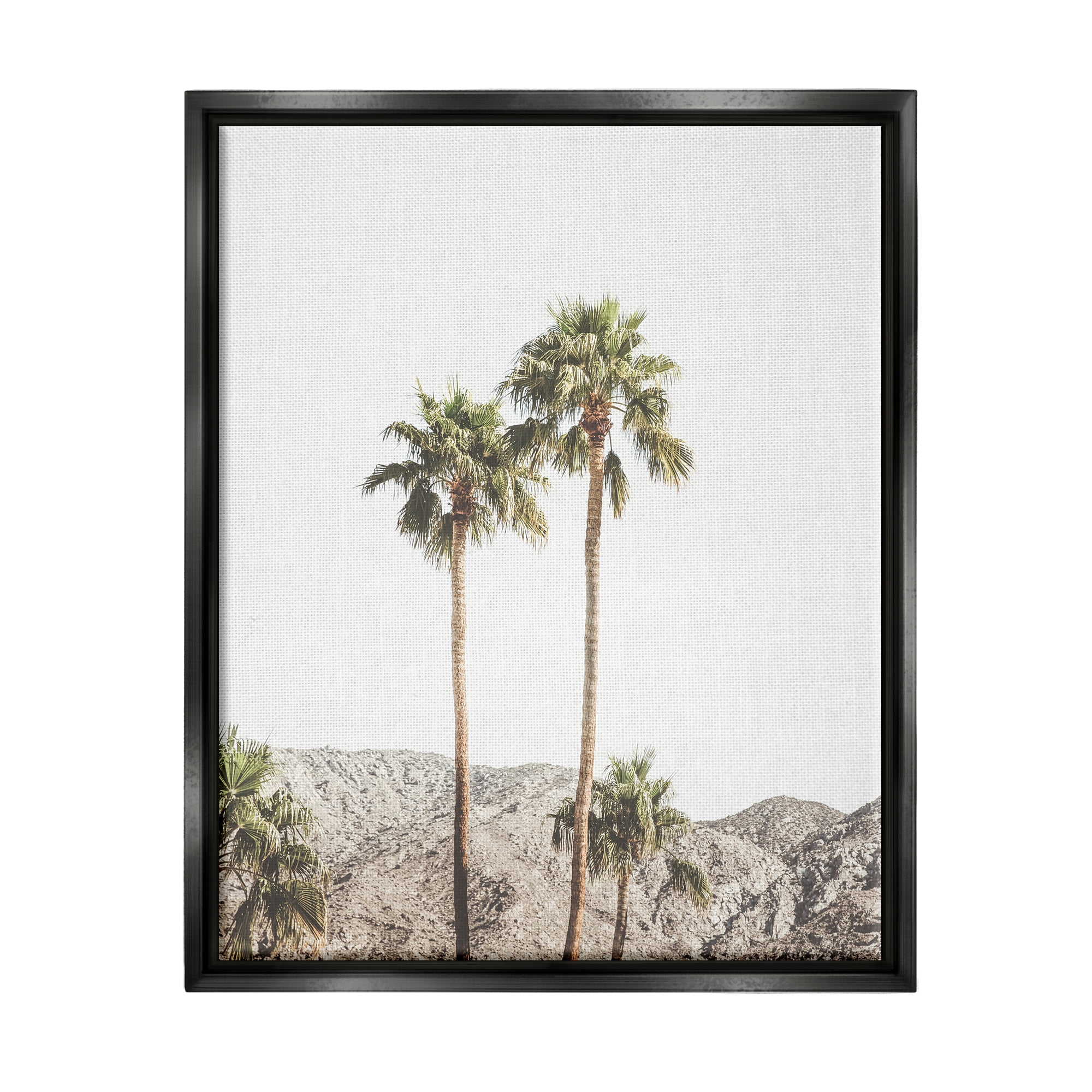 Black Floater Framed Palm Trees Canvas Print, 25" x 31"