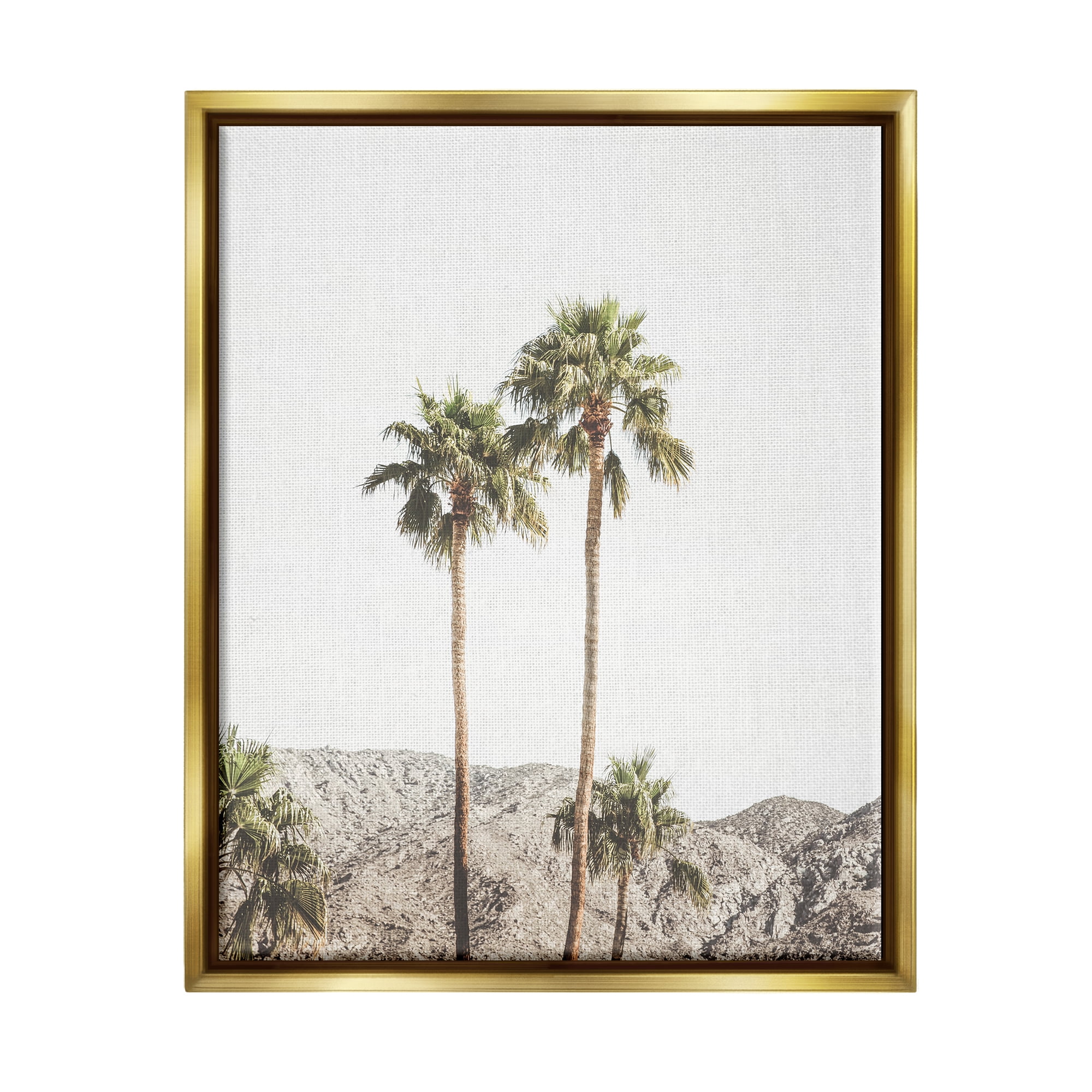 Stupell Industries Looming Palm Trees Photography Botanical & Floral Photography Gold Floater Framed Art Print Wall Art, 17 x 21