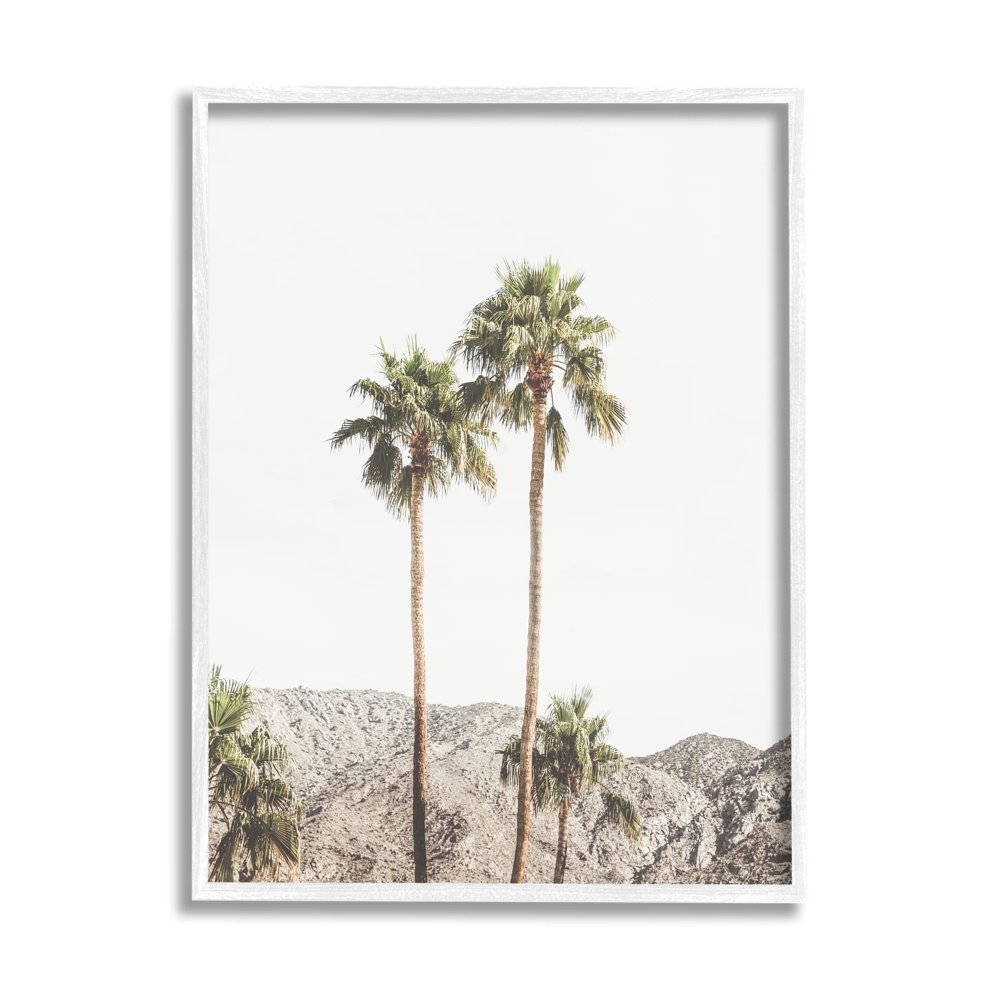 White Framed Palm Trees Photography Canvas Print, 24 x 30