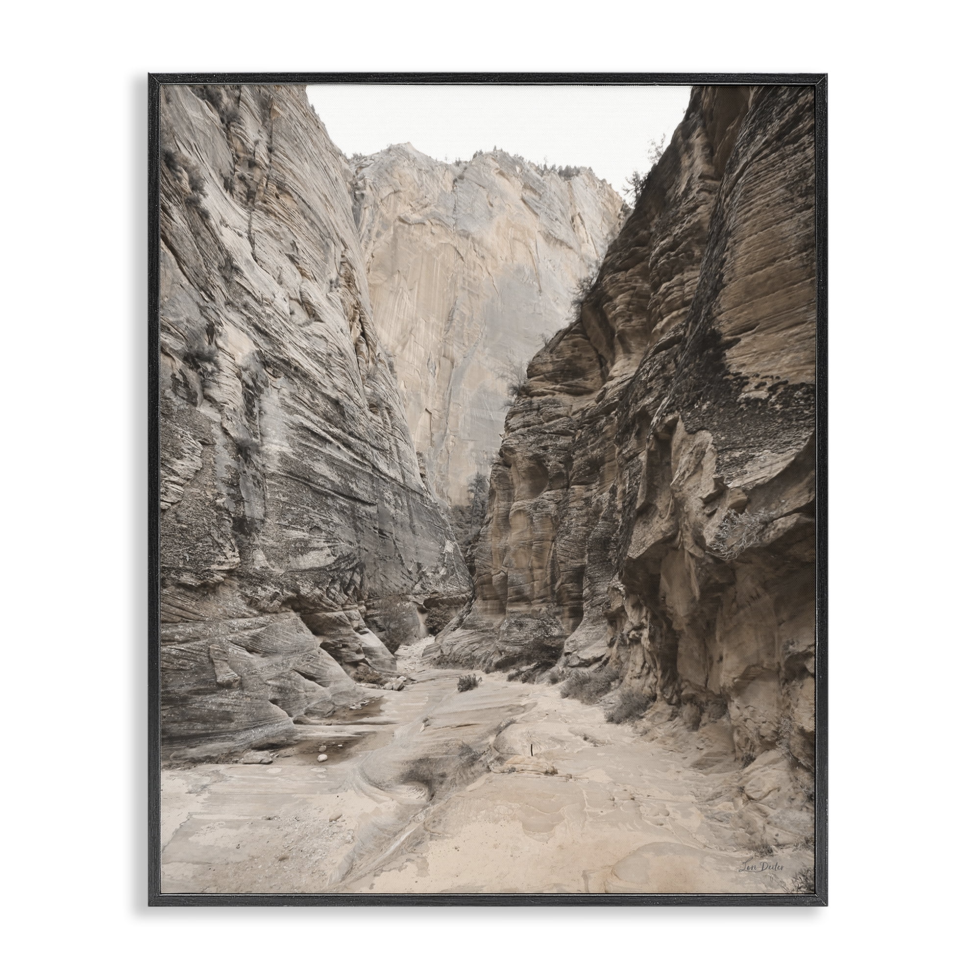 Stupell Industries Looming Sandy Cliffs Landscape Photography Black Framed Art Print Wall Art, 16 x 20