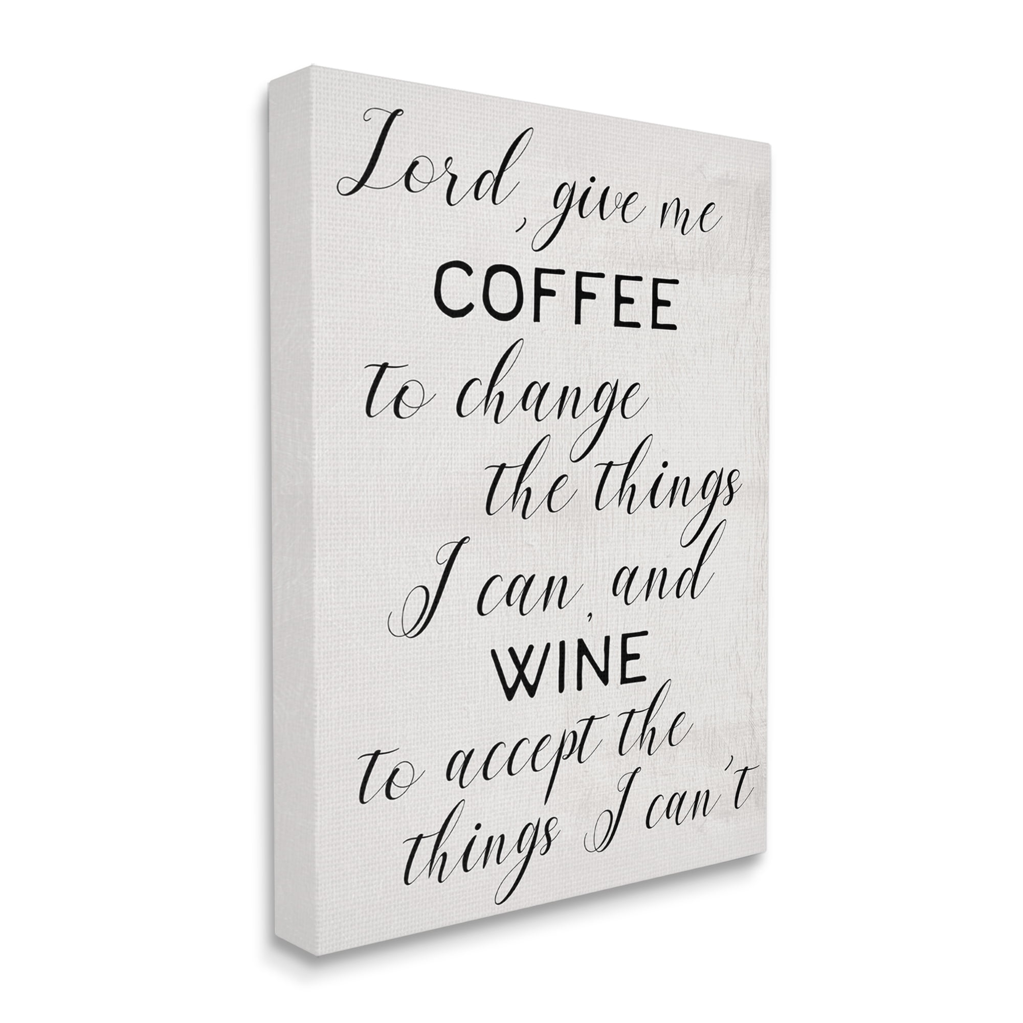 Stupell Industries Lord, Give Me Coffee and Wine Kitchen Phrase Inspirational Painting Gallery Wrapped Canvas Art Print Wall Art, 36 x 48