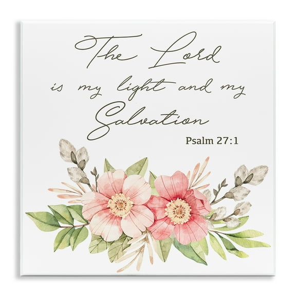 Stupell Industries Lord Is My Light & Salvation Spiritual Painting Unframed Art Print Wall Art, 12 x 12