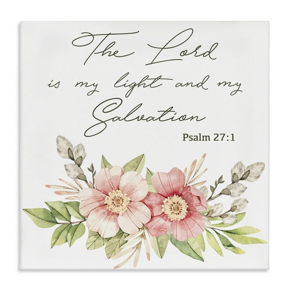 Stupell Industries Lord Is My Light & Salvation Spiritual Painting Wrapped Canvas Canvas Art Print Wall Art, 17 x 17