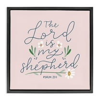 Stupell Industries Lord Is My Shepherd Religious & Spiritual Painting Black Floater Framed Canvas Art Print Wall Art, 18 x 18