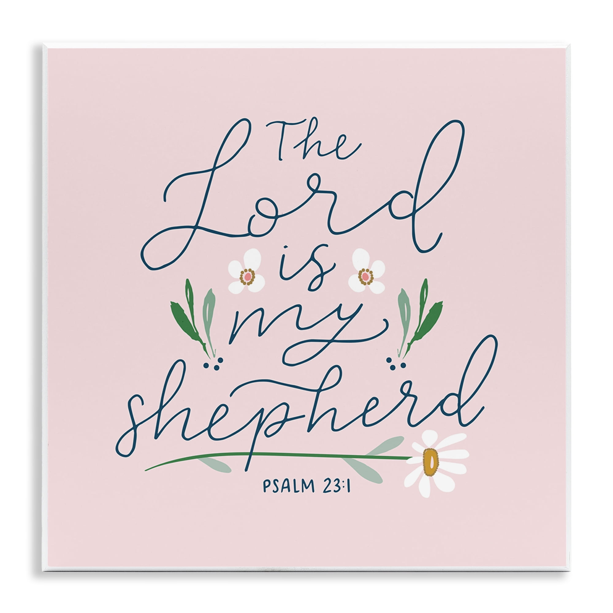 Stupell Industries Lord Is My Shepherd Religious & Spiritual Painting Unframed Art Print Wall Art, 12 x 12