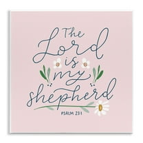 Stupell Industries Lord Is My Shepherd Religious & Spiritual Painting Unframed Art Print Wall Art, 12 x 12