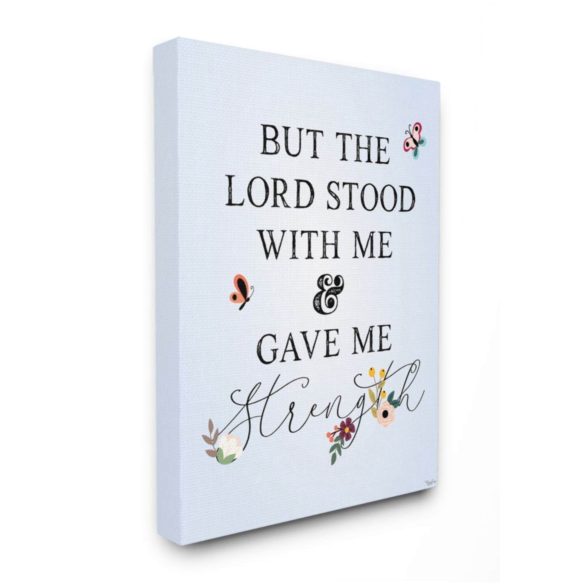 Stupell Industries Lord Stood With Me Faith Based Floral Quote Design by Gigi Louise, 36" x 48"