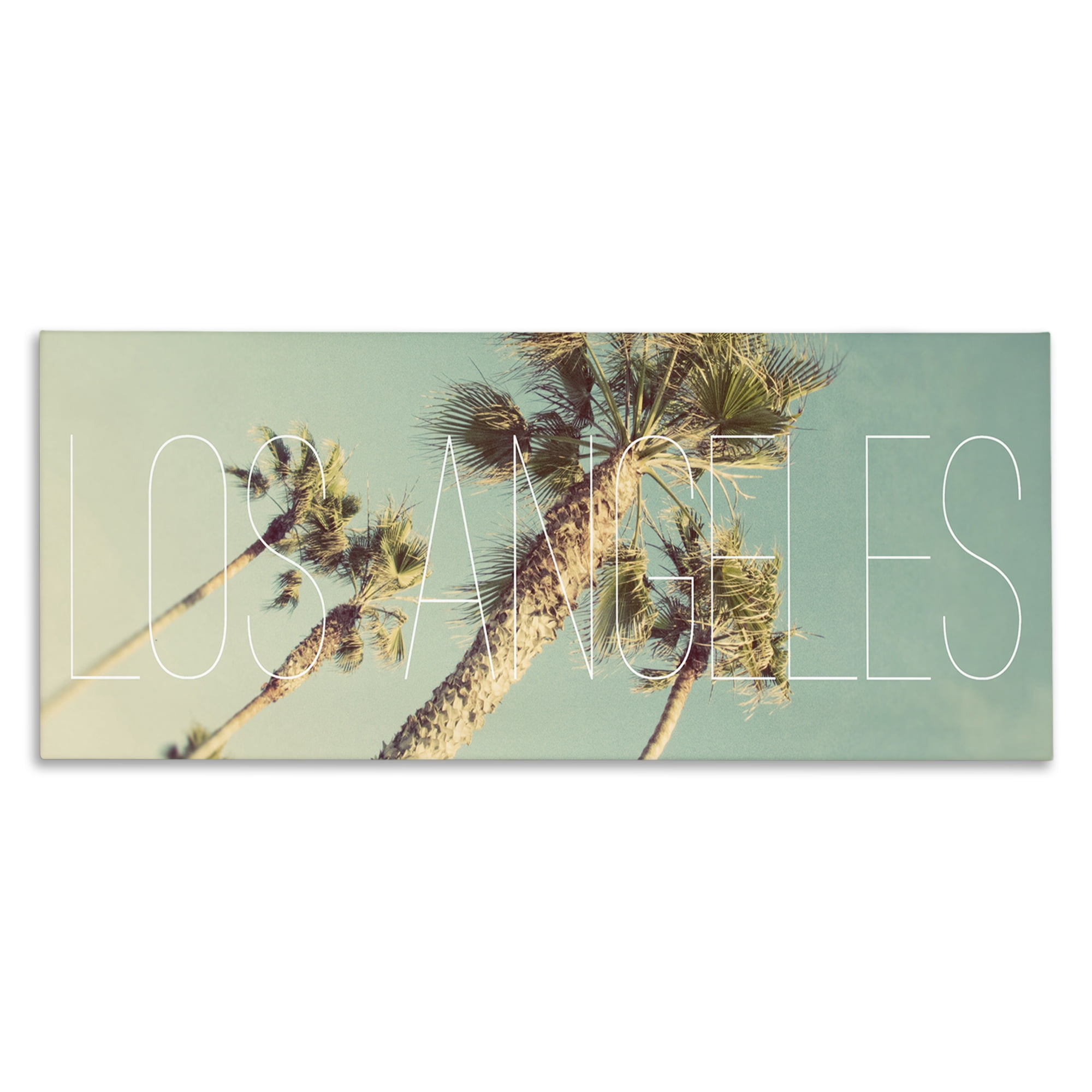 Stupell Industries Los Angeles Palms Town & City Painting Gallery Wrapped Canvas Art Print Wall Art, 24 x 10