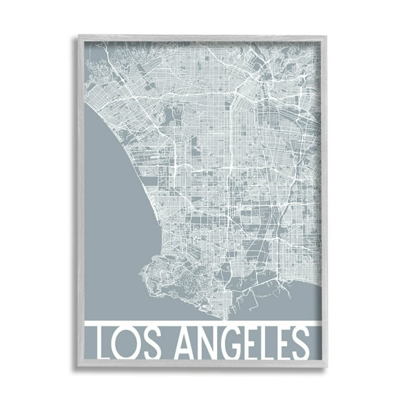 Stupell Industries Los Angeles Street Outline West Coast Transportation Grid, 16 x 20, Design by Daphne Polselli