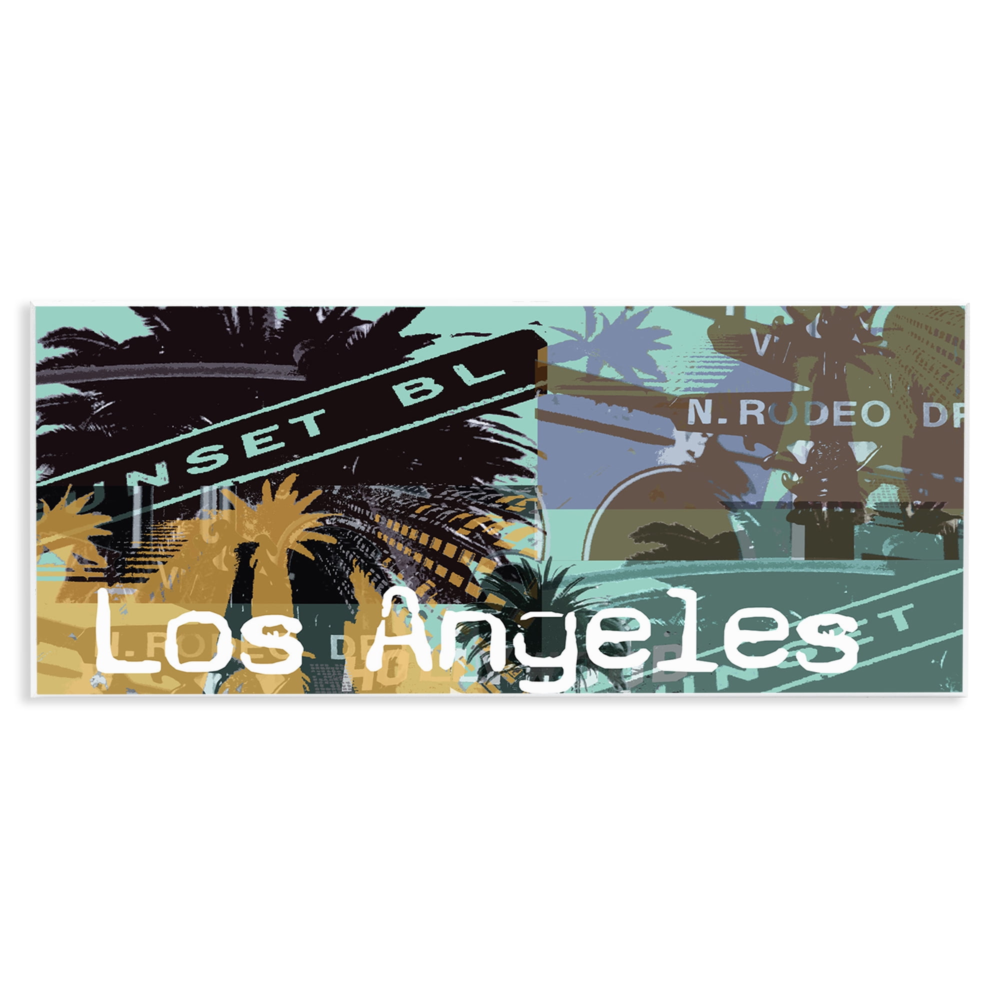 Stupell Industries Los Angeles Travel Collage Town & City Painting Unframed Art Print Wall Art, 17 x 7
