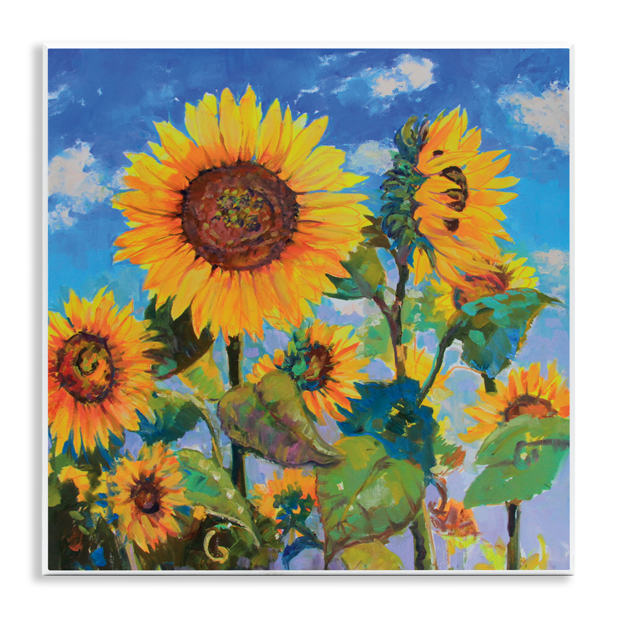 Stupell Industries Lost Acres Sunflowers Plants & Flowers Painting Unframed Art Print Wall Art, 12 x 12