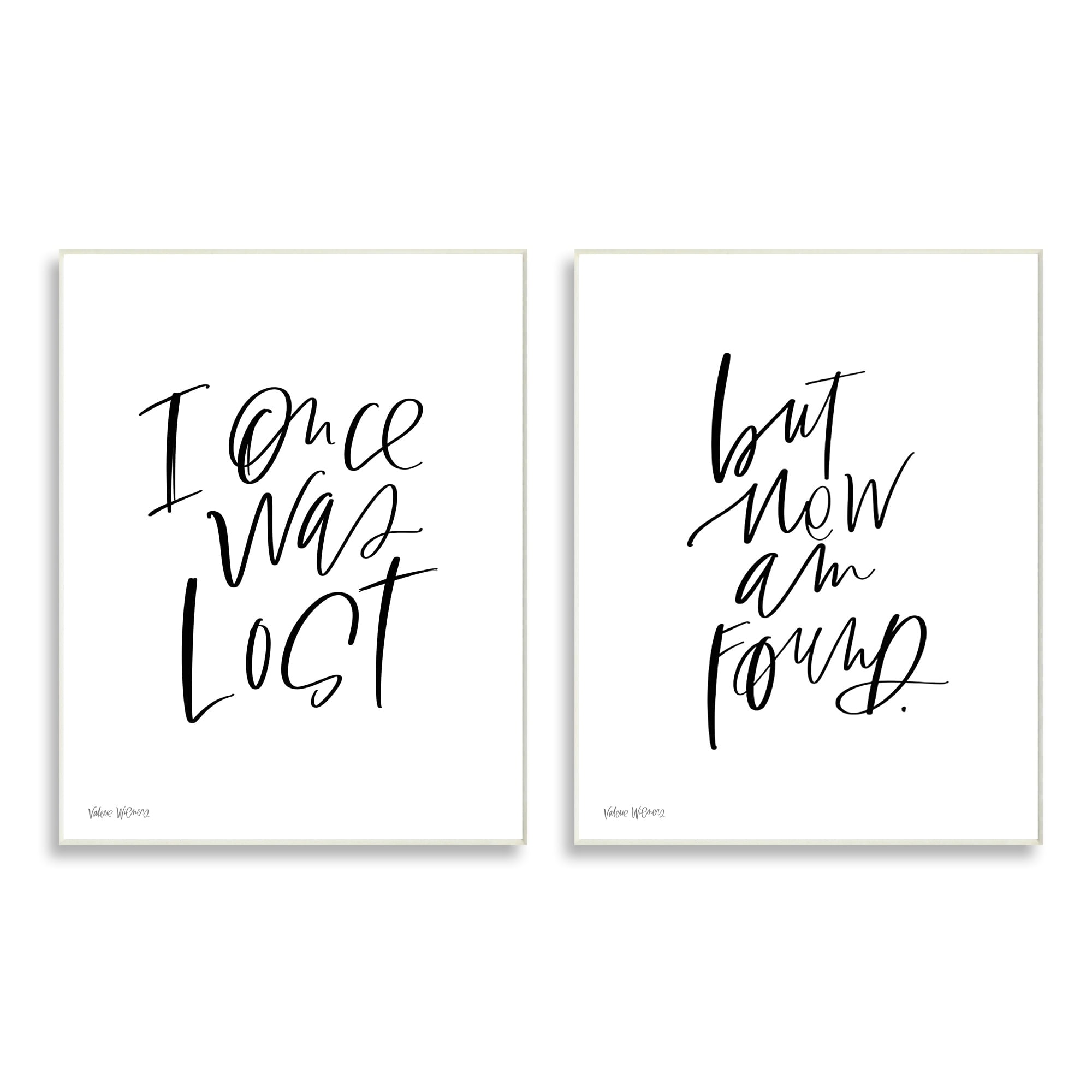 Stupell Industries Lost Now Am Found Calligraphy Religious Inspirational Quote,10 x 15, Design by Valerie Wieners