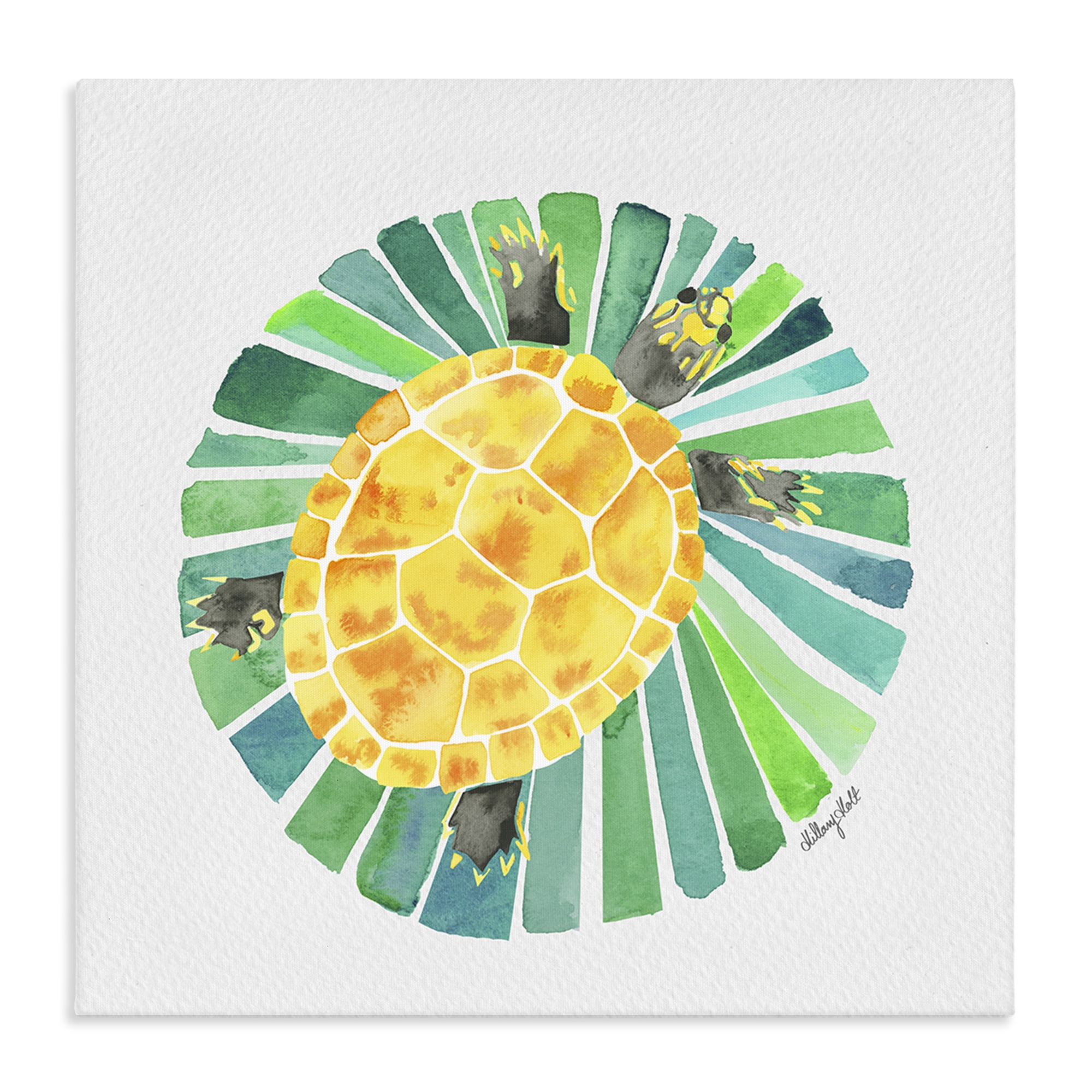 Stupell Industries Lotus Garden Turtle Canvas Wall Art, design by Hillary Holt